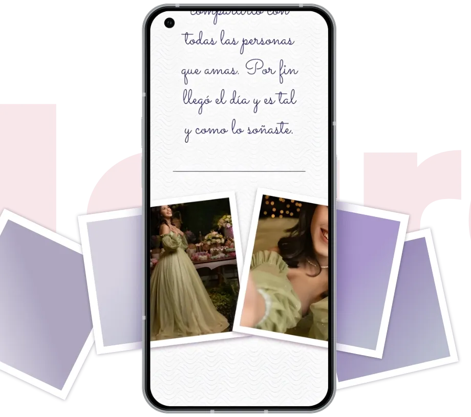 Invitación digital con Frase de amor y galería de fotos